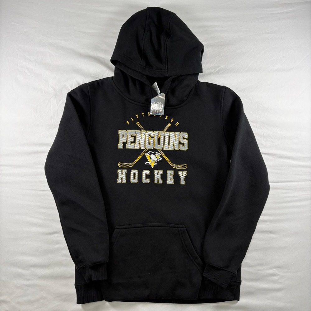 Outerstuff Pittsburgh Penguins Hoodie Youth L 14/16 Black NHL Hockey Pullover